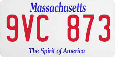 MA license plate 9VC873