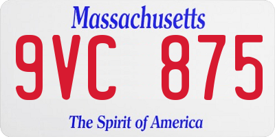 MA license plate 9VC875