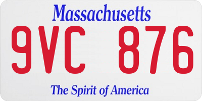 MA license plate 9VC876
