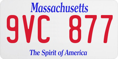 MA license plate 9VC877