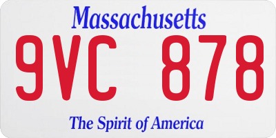 MA license plate 9VC878