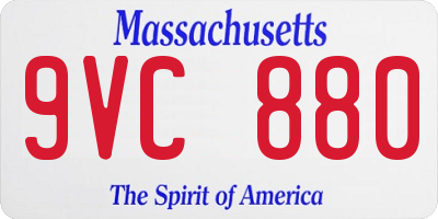 MA license plate 9VC880