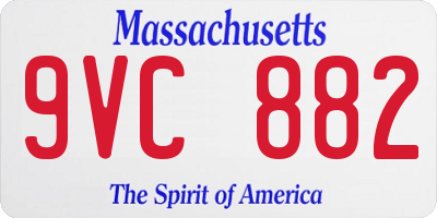 MA license plate 9VC882