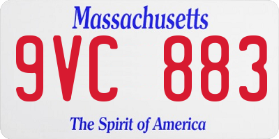 MA license plate 9VC883