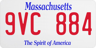 MA license plate 9VC884