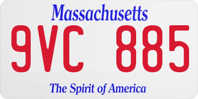 MA license plate 9VC885