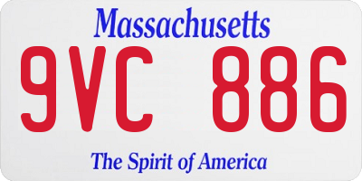 MA license plate 9VC886