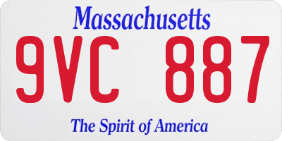 MA license plate 9VC887