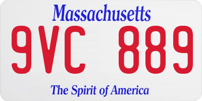 MA license plate 9VC889