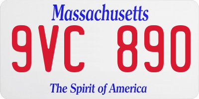 MA license plate 9VC890