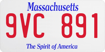 MA license plate 9VC891