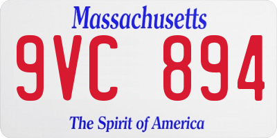 MA license plate 9VC894
