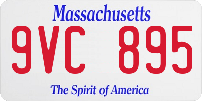 MA license plate 9VC895