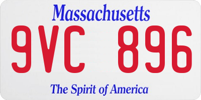 MA license plate 9VC896