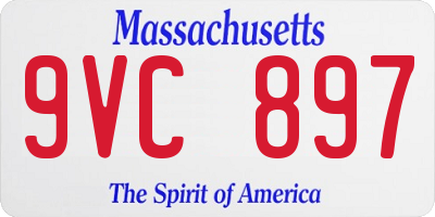 MA license plate 9VC897