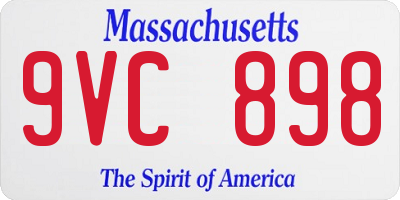 MA license plate 9VC898