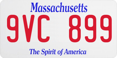 MA license plate 9VC899