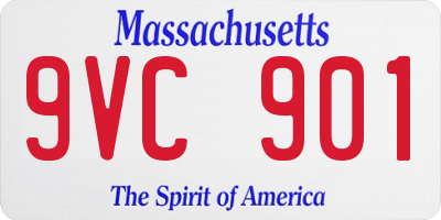 MA license plate 9VC901