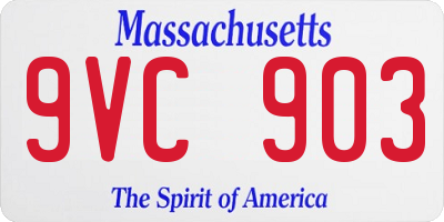 MA license plate 9VC903