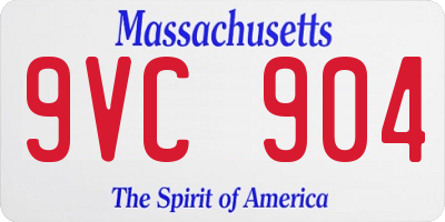 MA license plate 9VC904