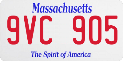 MA license plate 9VC905