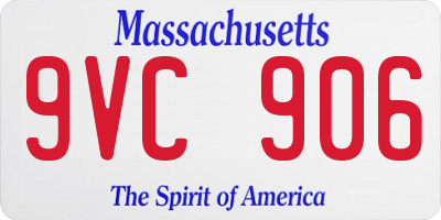 MA license plate 9VC906