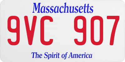 MA license plate 9VC907