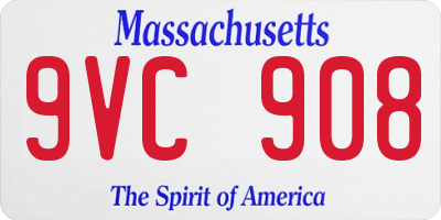 MA license plate 9VC908