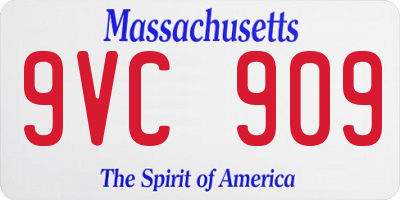 MA license plate 9VC909