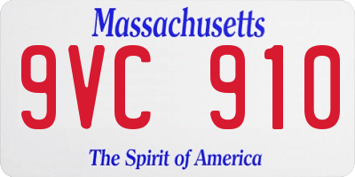 MA license plate 9VC910
