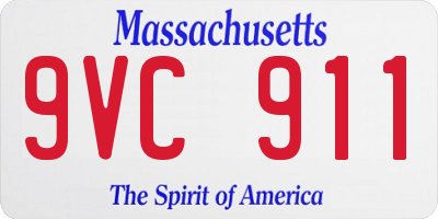 MA license plate 9VC911