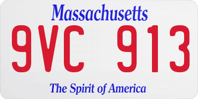 MA license plate 9VC913