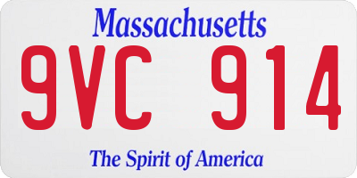 MA license plate 9VC914