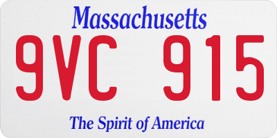 MA license plate 9VC915