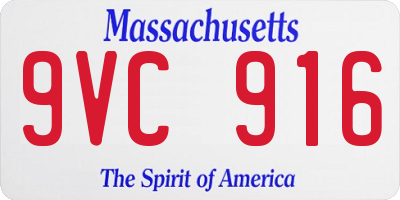 MA license plate 9VC916