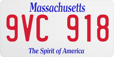 MA license plate 9VC918