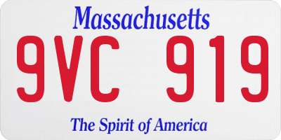 MA license plate 9VC919