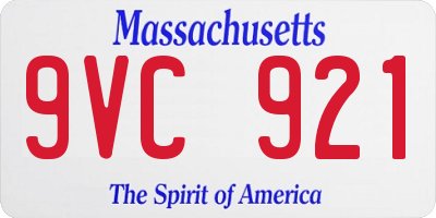 MA license plate 9VC921