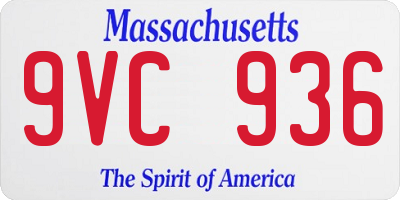 MA license plate 9VC936