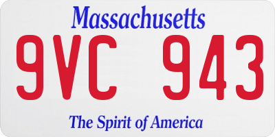MA license plate 9VC943