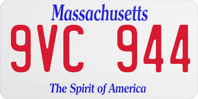MA license plate 9VC944