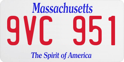 MA license plate 9VC951
