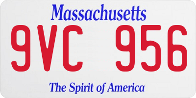 MA license plate 9VC956