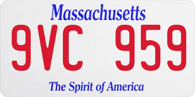 MA license plate 9VC959