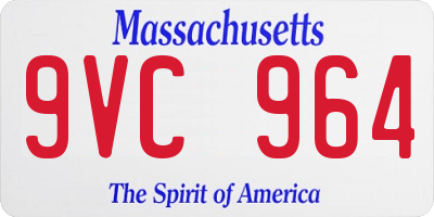MA license plate 9VC964