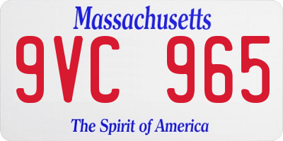 MA license plate 9VC965