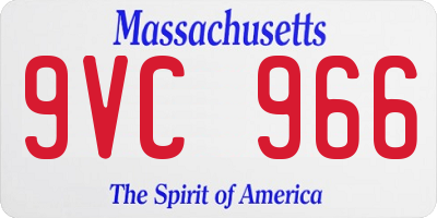 MA license plate 9VC966