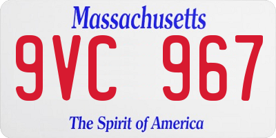 MA license plate 9VC967