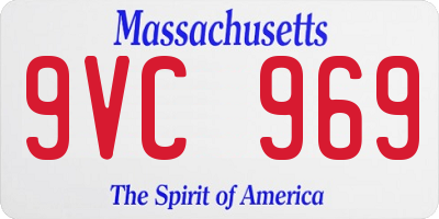 MA license plate 9VC969