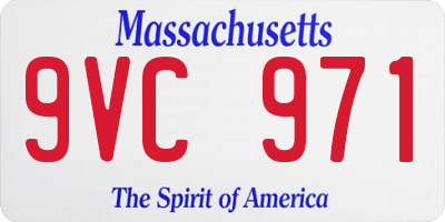 MA license plate 9VC971